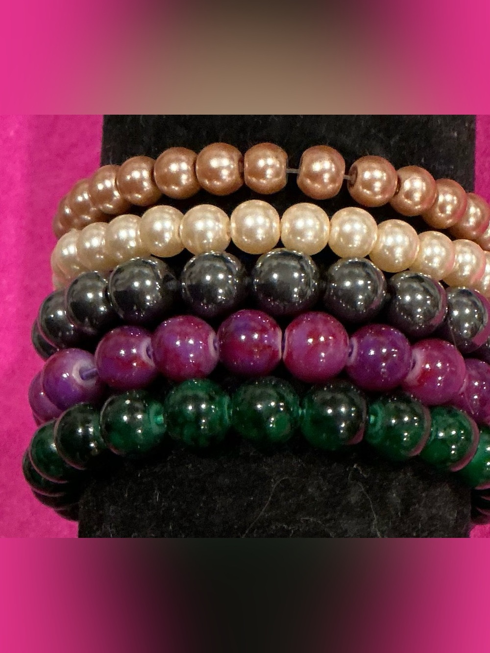Stackable Beaded Stretch Bracelets - Multicolor ALL 5 for 1 price